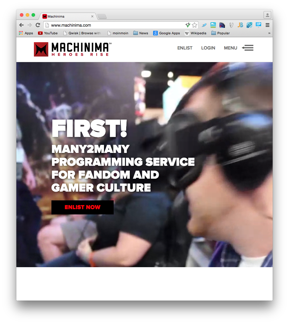 Machinima.com home page