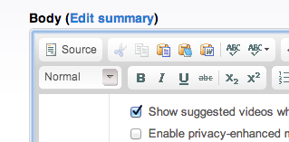 Edit the source via the Source button