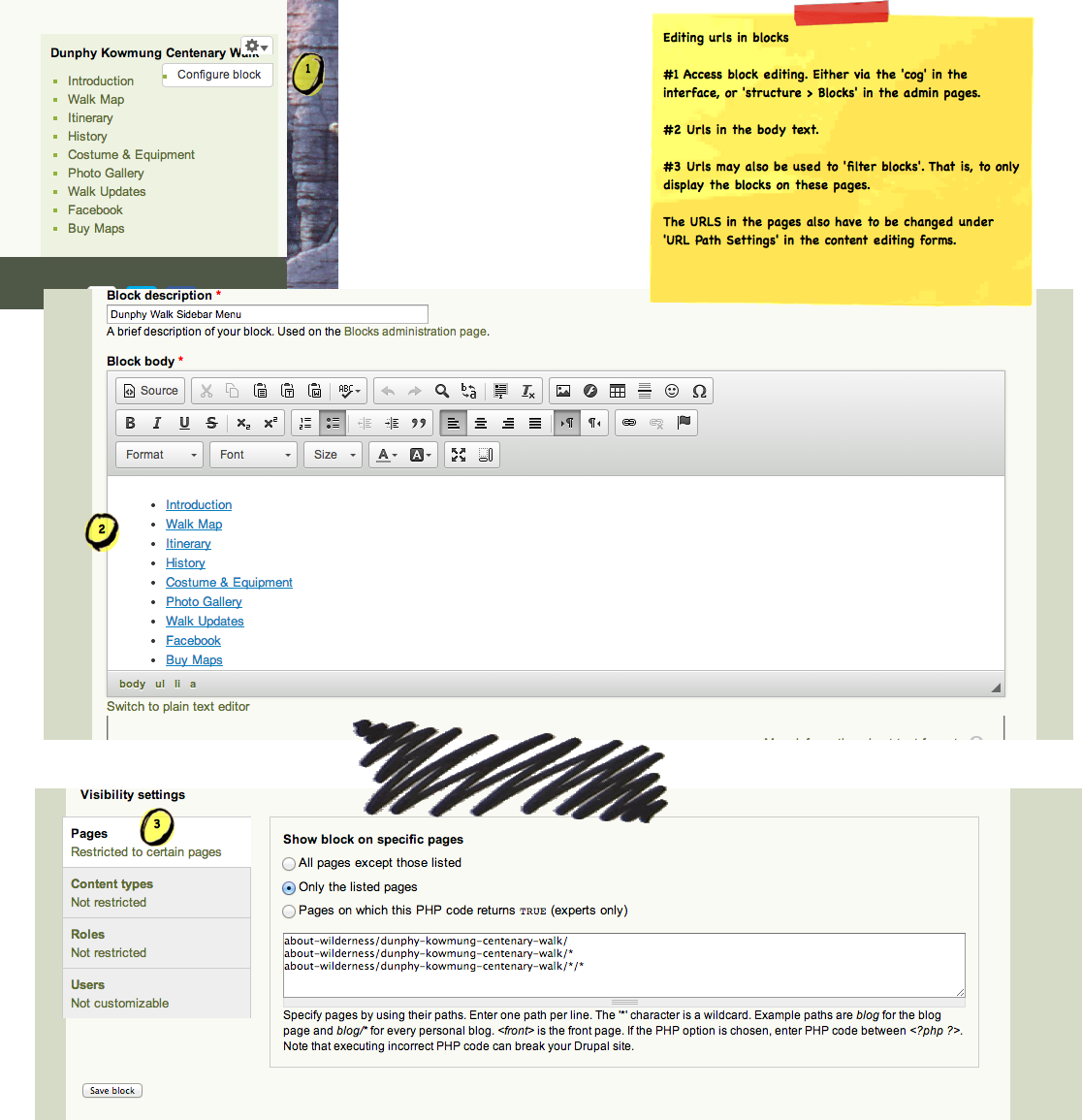 Editing URLS in blocks