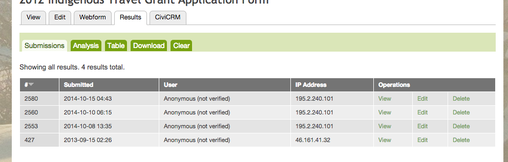 Webform Results