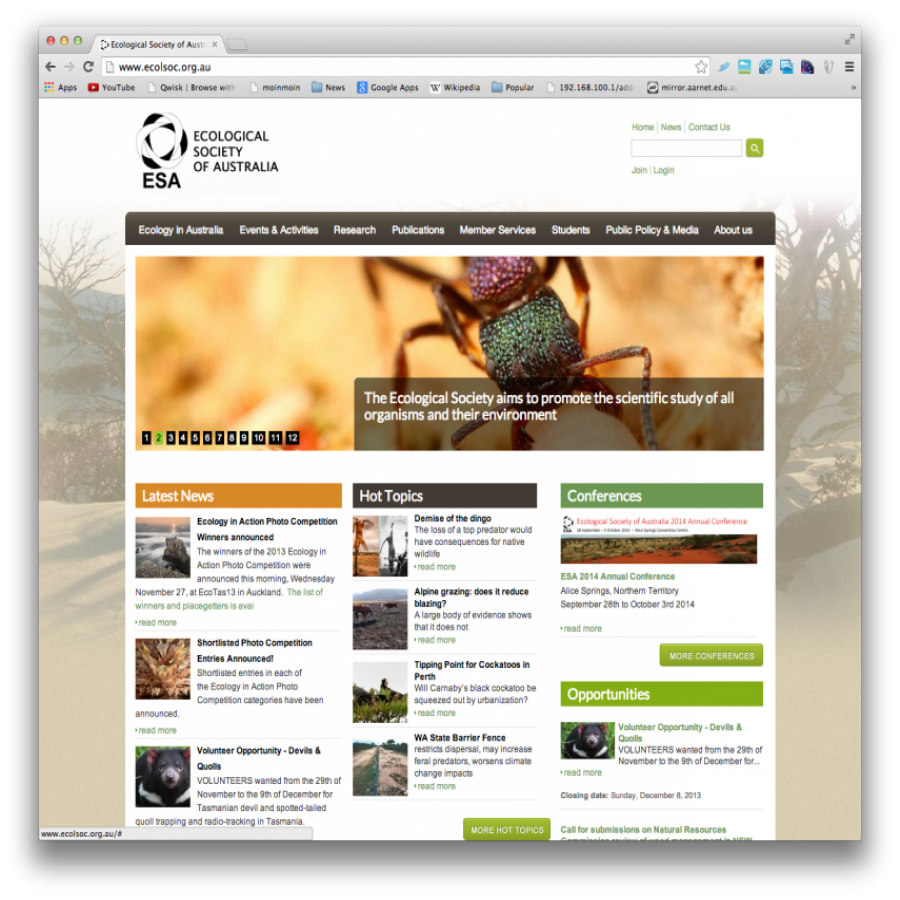 Ecological Society Home page